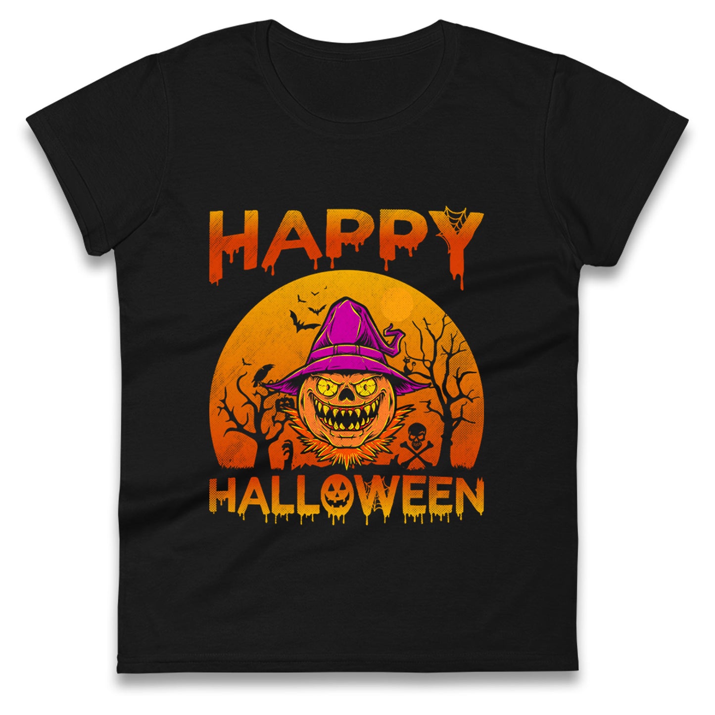 Happy Halloween Pumpkin Witch t shirt
