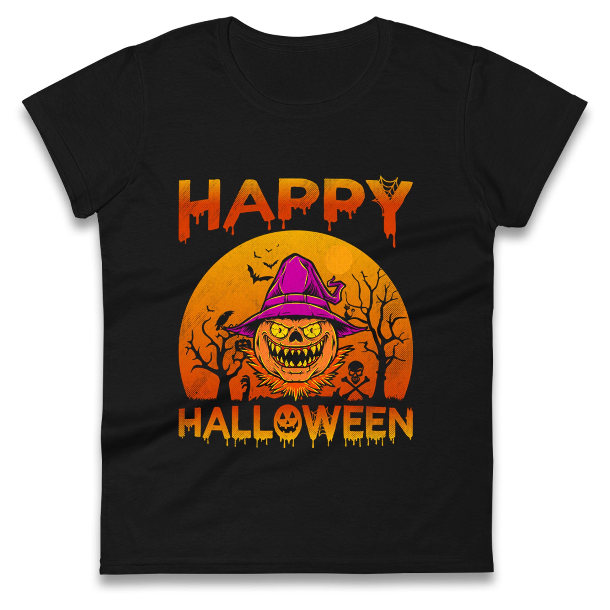 Happy Halloween Pumpkin Witch t shirt
