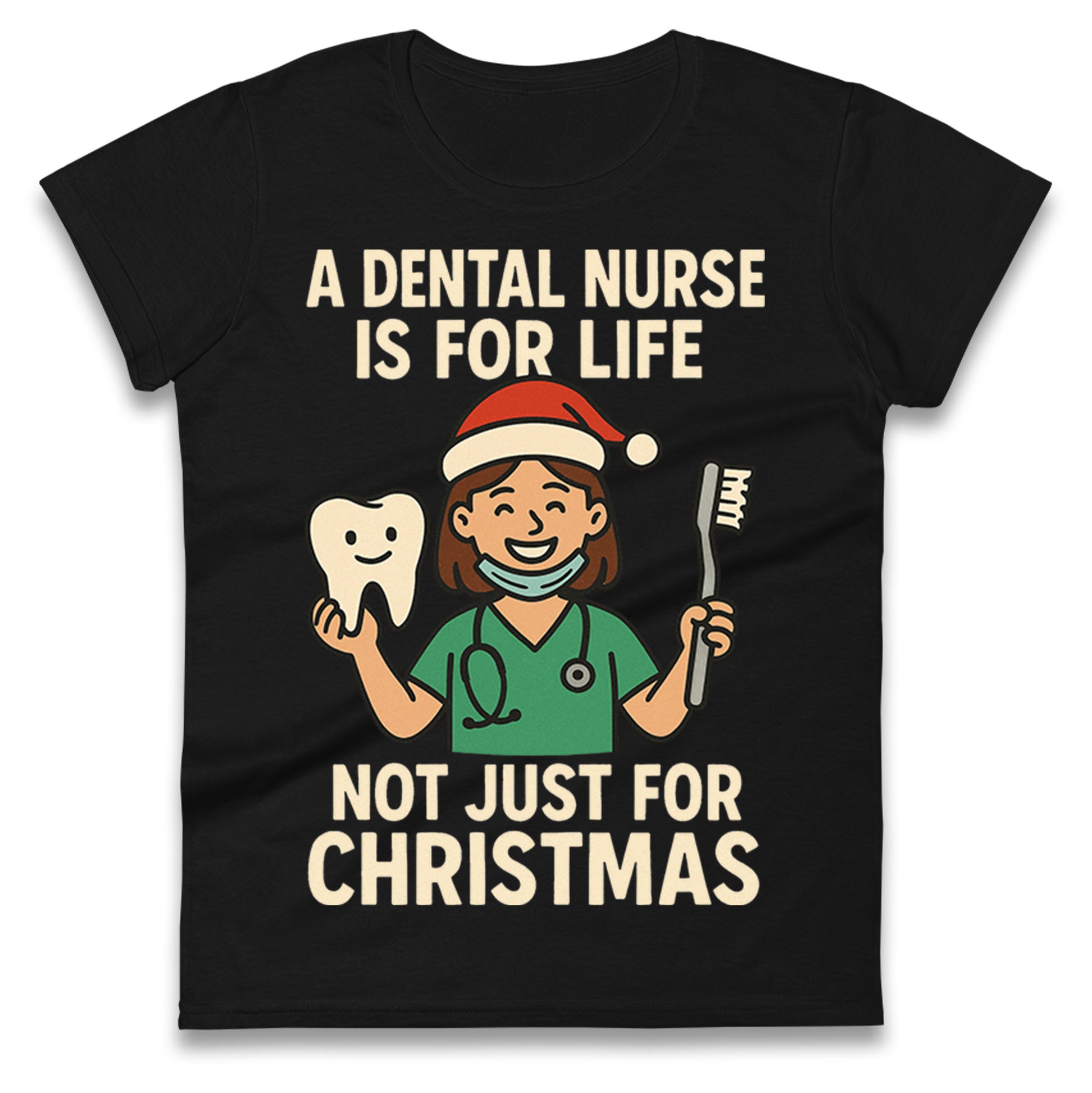 Dental Nurse Christmas Ladies T Shirt