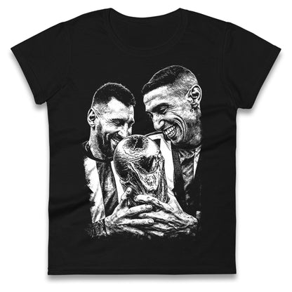 Lionel Messi Angel Di Maria Ladies T Shirt