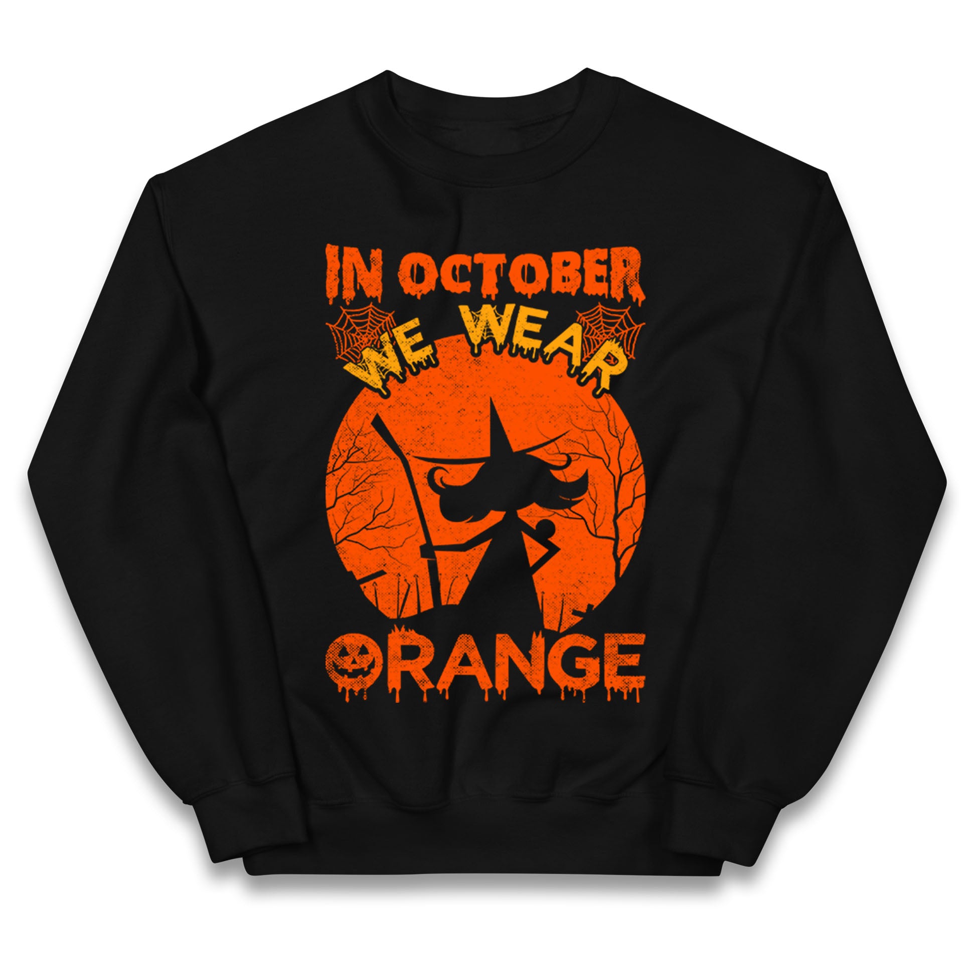 In October We Wear Orange Halloween Jumper
