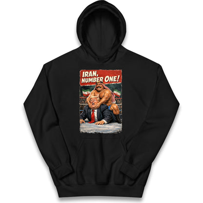 Donald Trump Iron Sheik Iran Wrestling Kids Hoodie