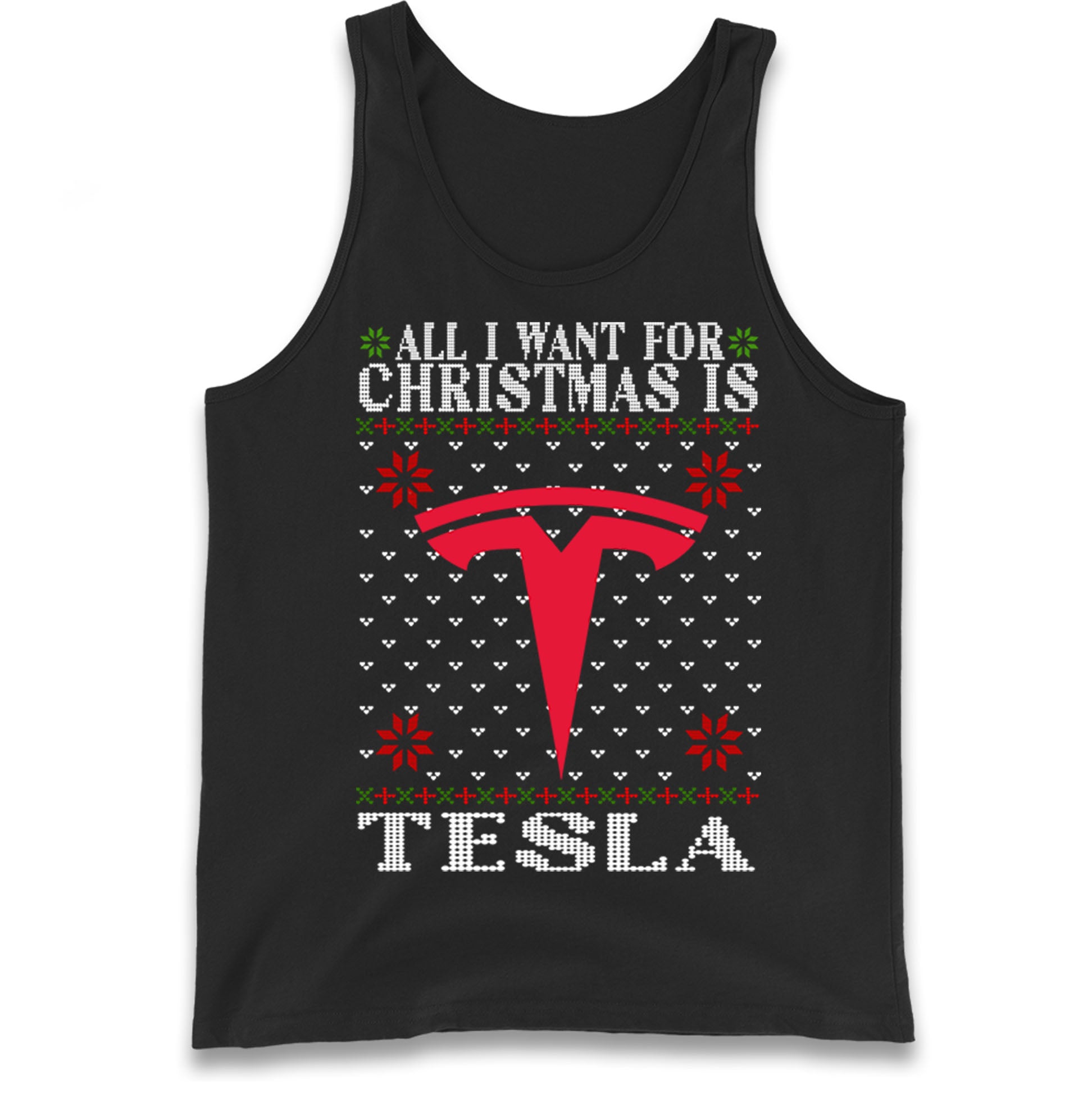 tesla christmas tank top