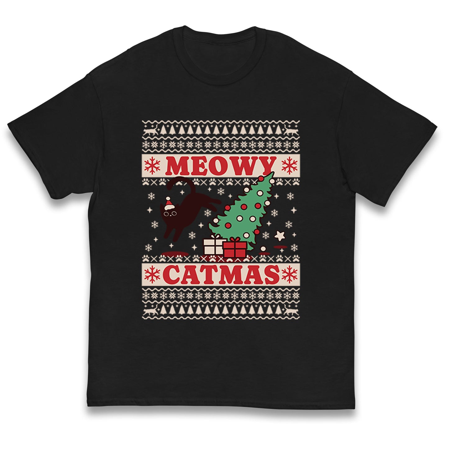 Christmas Cat Kids T Shirt