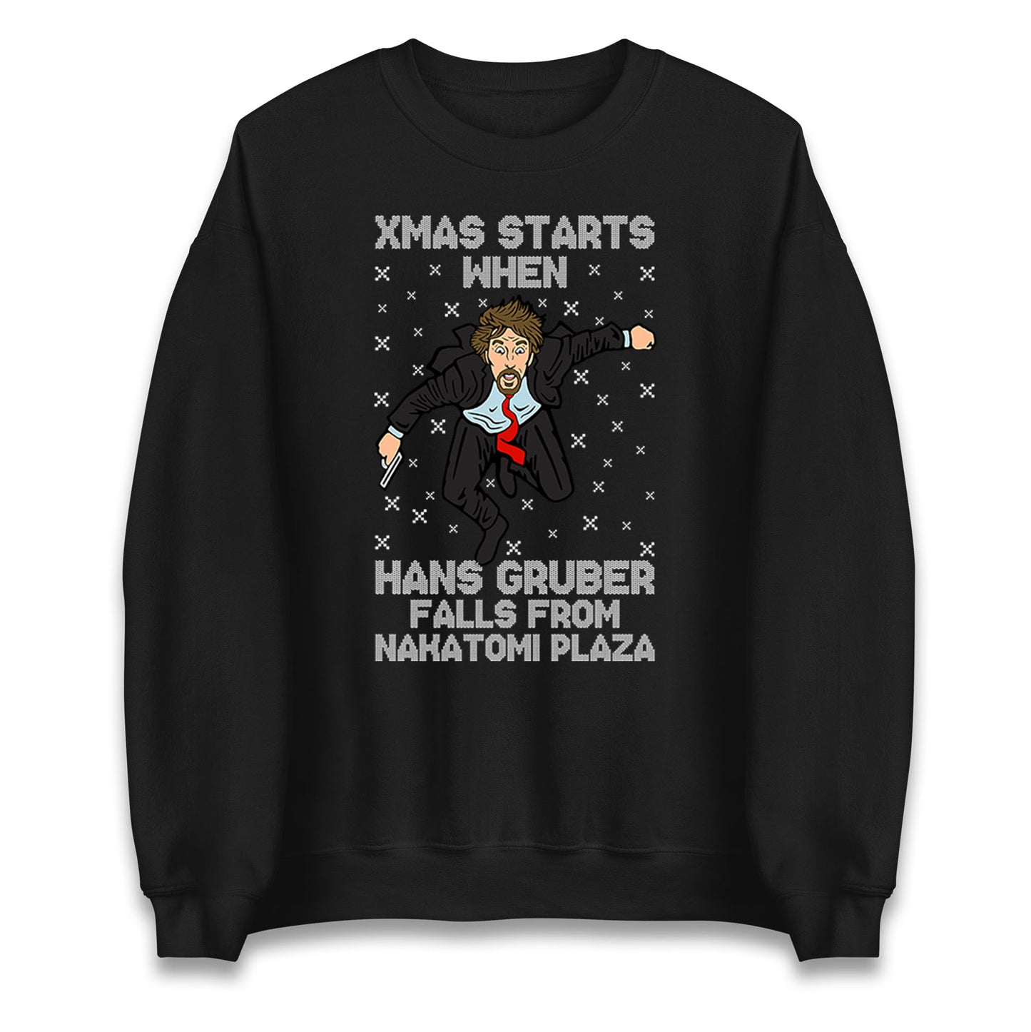 hans gruber falling sweatshirt