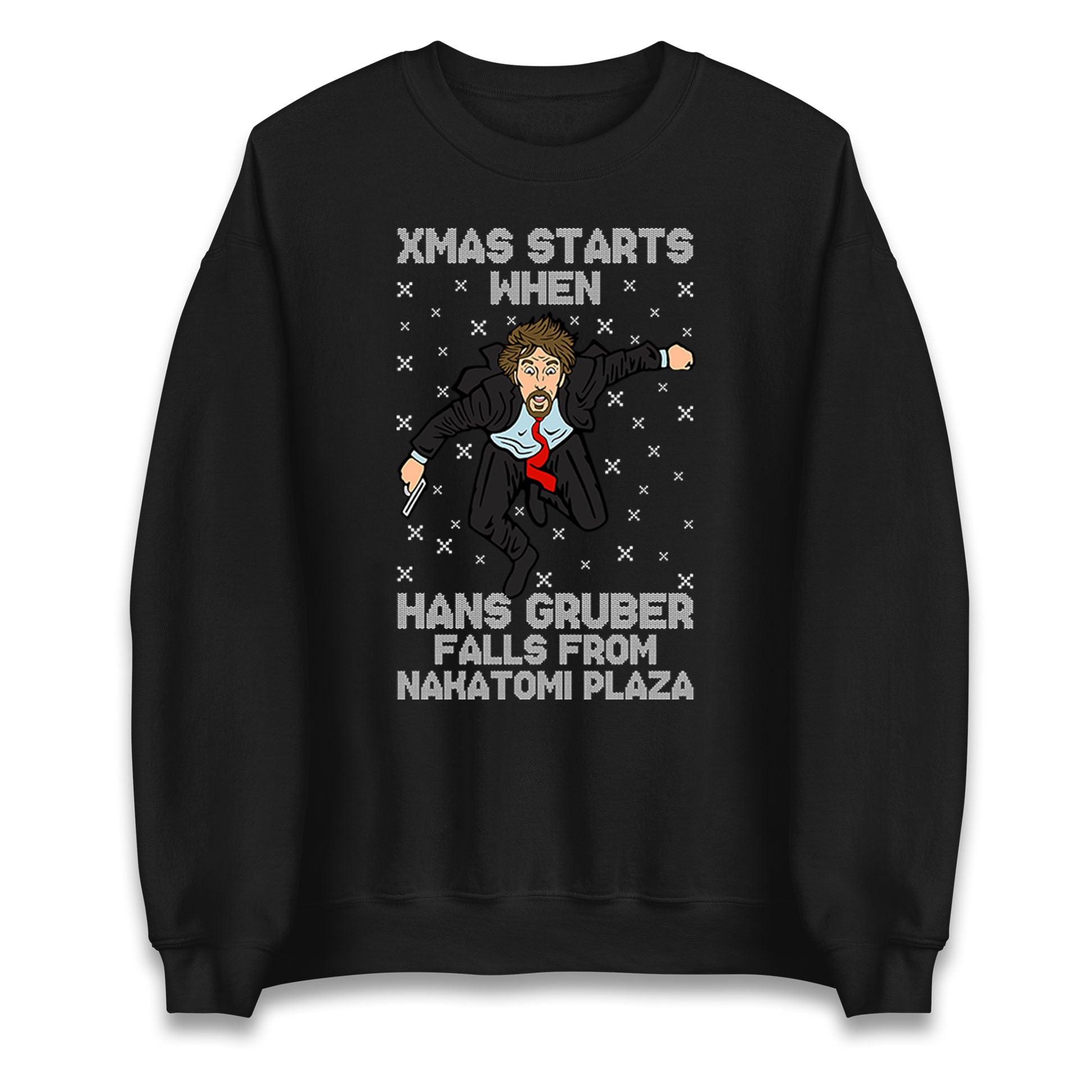 hans gruber falling sweatshirt