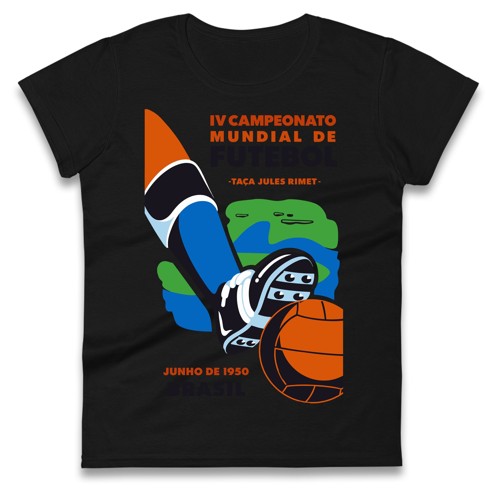Brasil 1950 Retro World Cup Ladies T Shirt