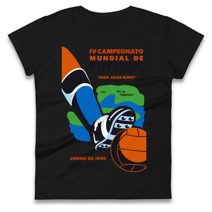 Brasil 1950 Retro World Cup Ladies T Shirt