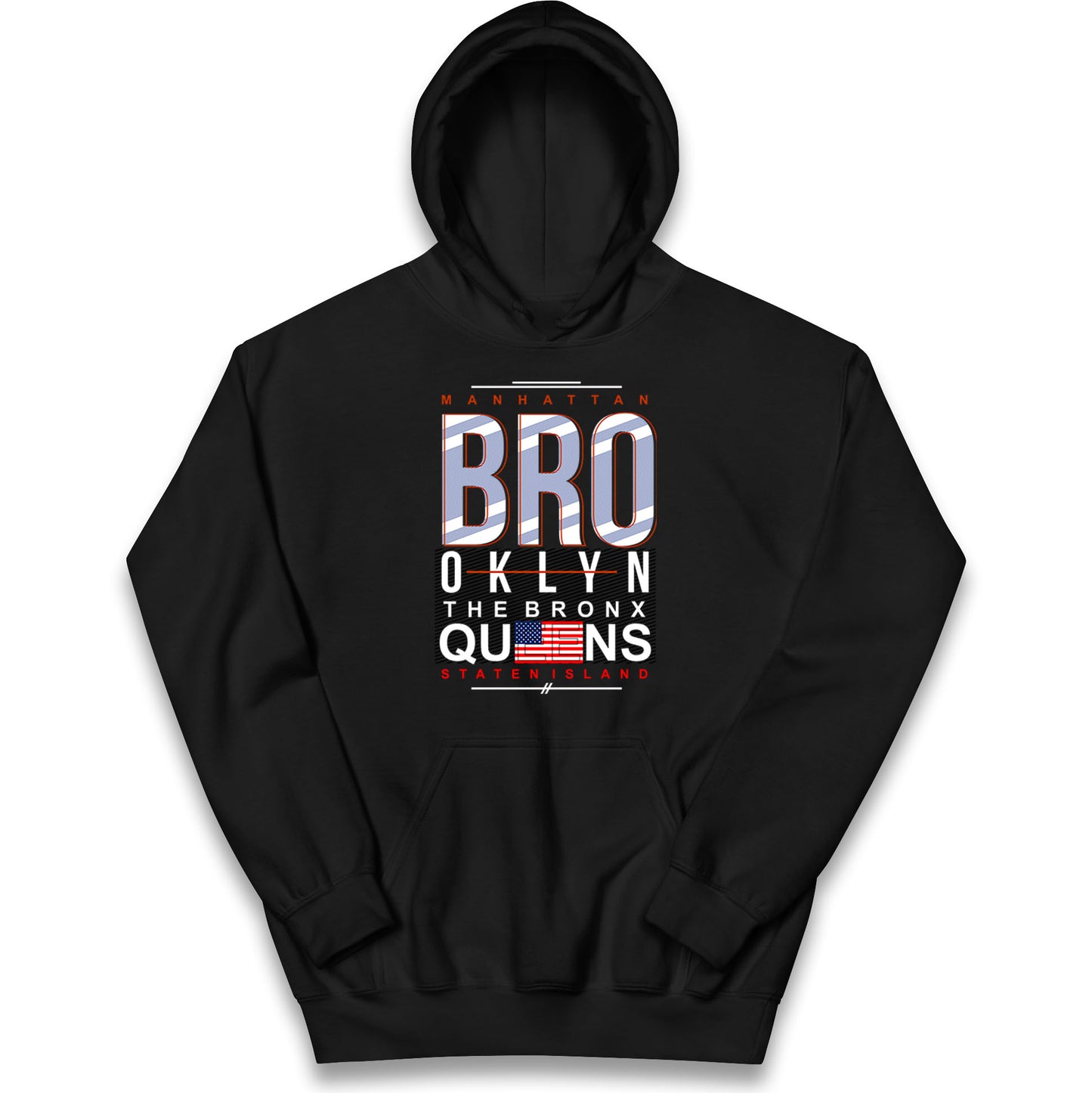 Brooklyn New York State Kids Hoodie