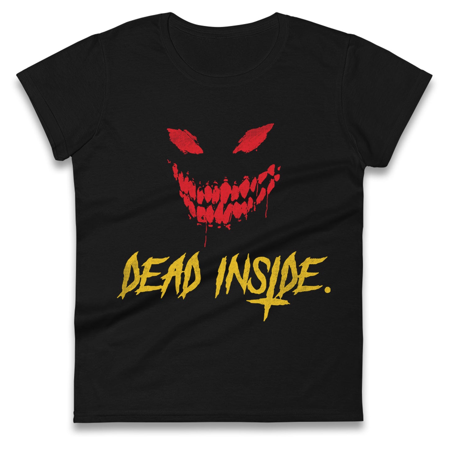Horror Face Dead Inside Halloween Womens t shirt