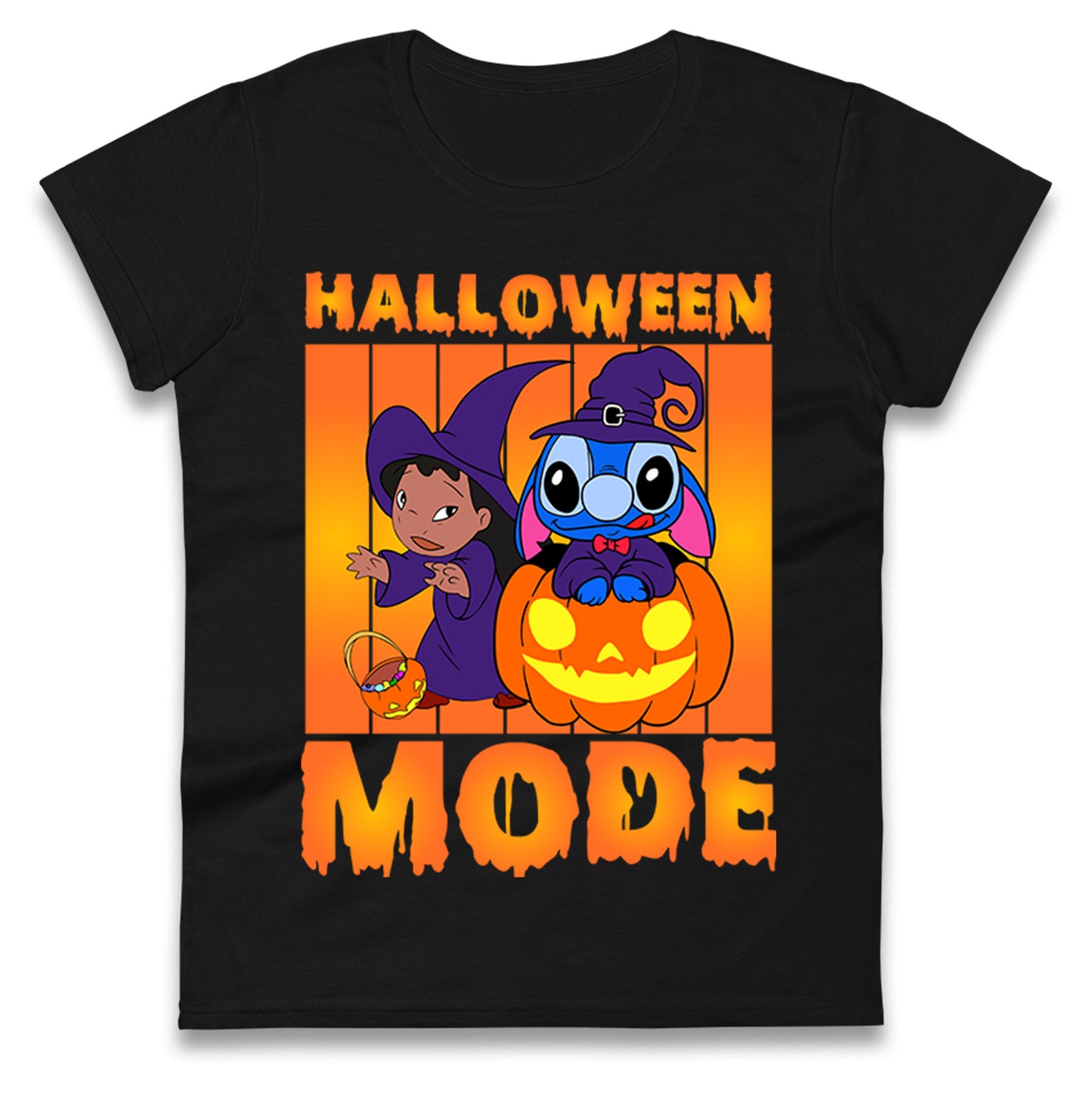 Lilo And Stitch Halloween Mode Womens t shirts