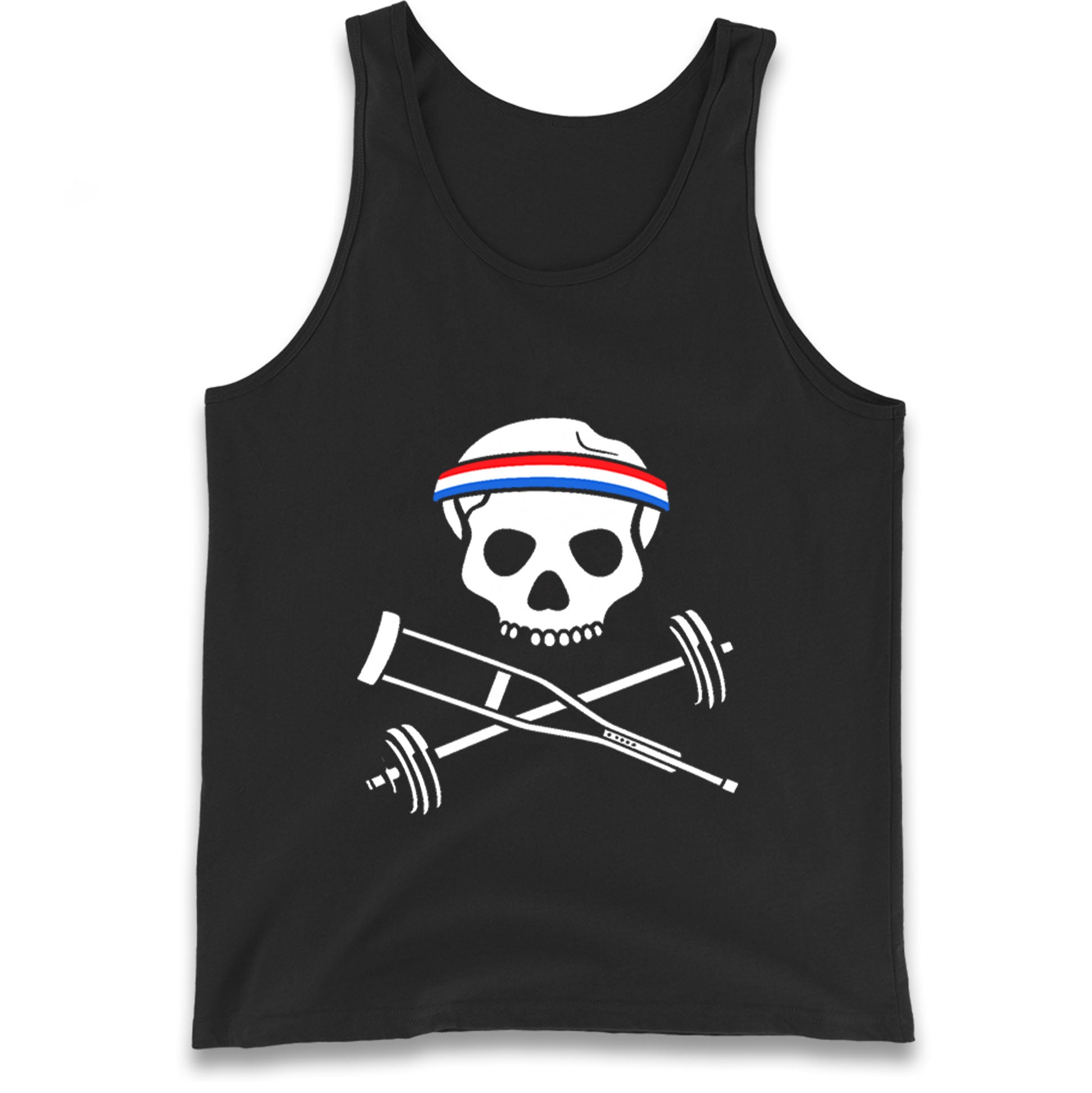 Johnny Knoxville Crutch Barbell and Bones Tank Top