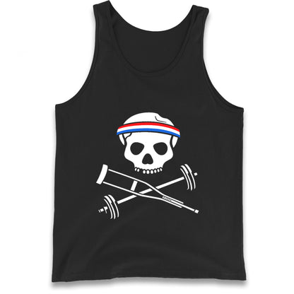 Johnny Knoxville Crutch Barbell and Bones Tank Top
