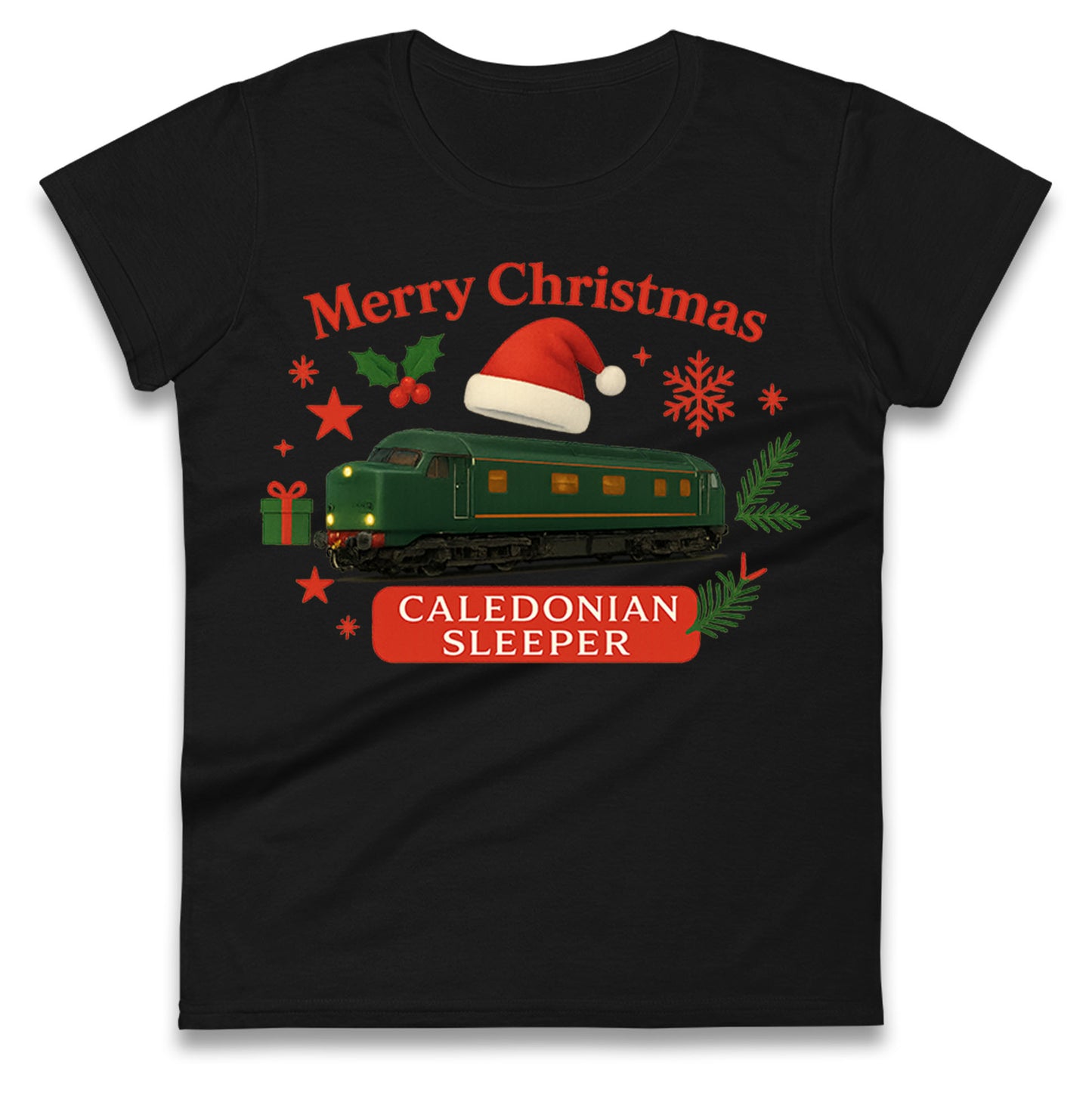 Caladonian Sleeper Christmas Ladies T Shirt
