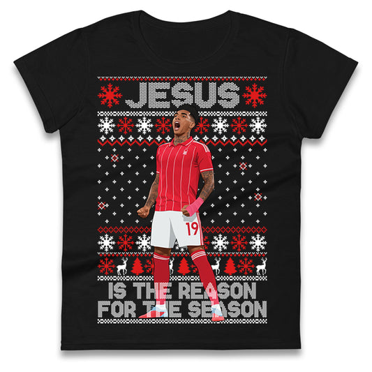 Nottm Forest FC Christmas Ladies T Shirt