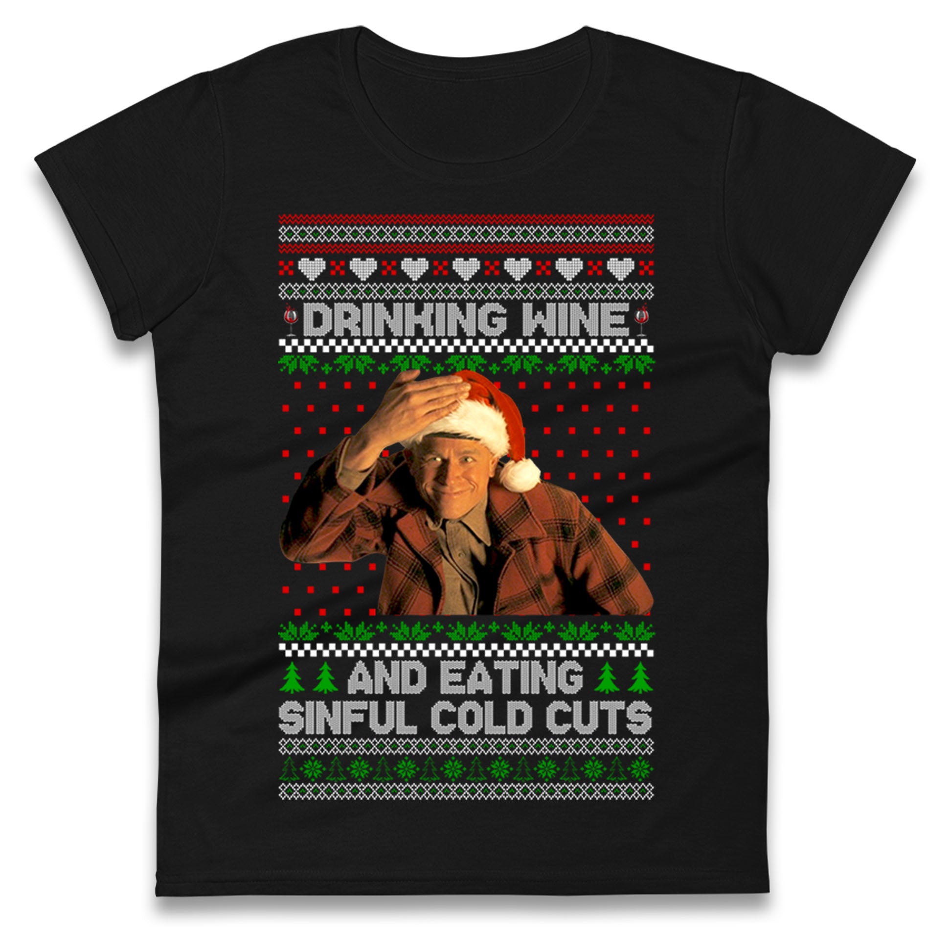 Ed Gein Wine Christmas Ladies T Shirt