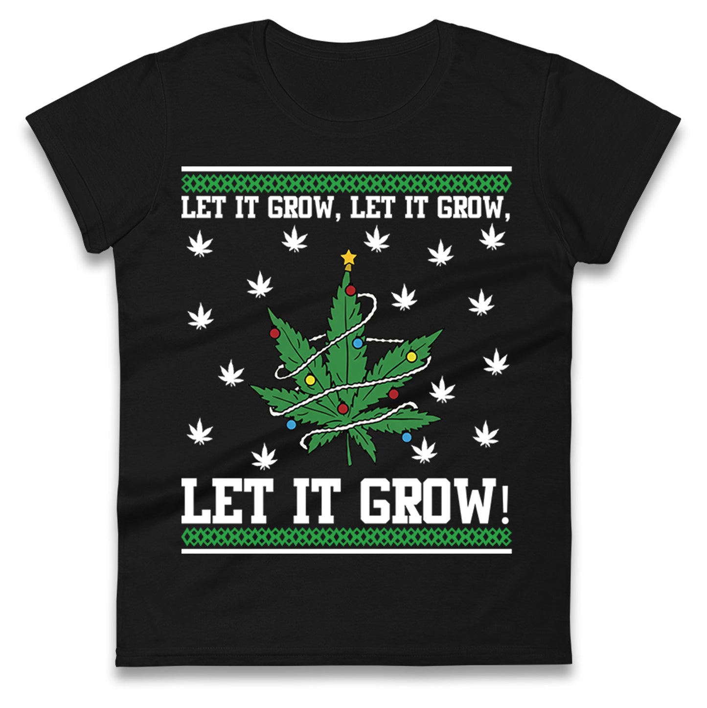 Cannabis Christmas Ladies T Shirt