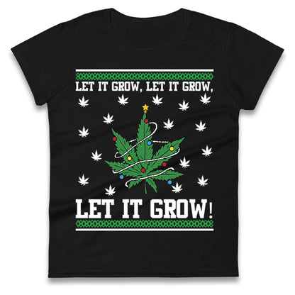 Cannabis Christmas Ladies T Shirt