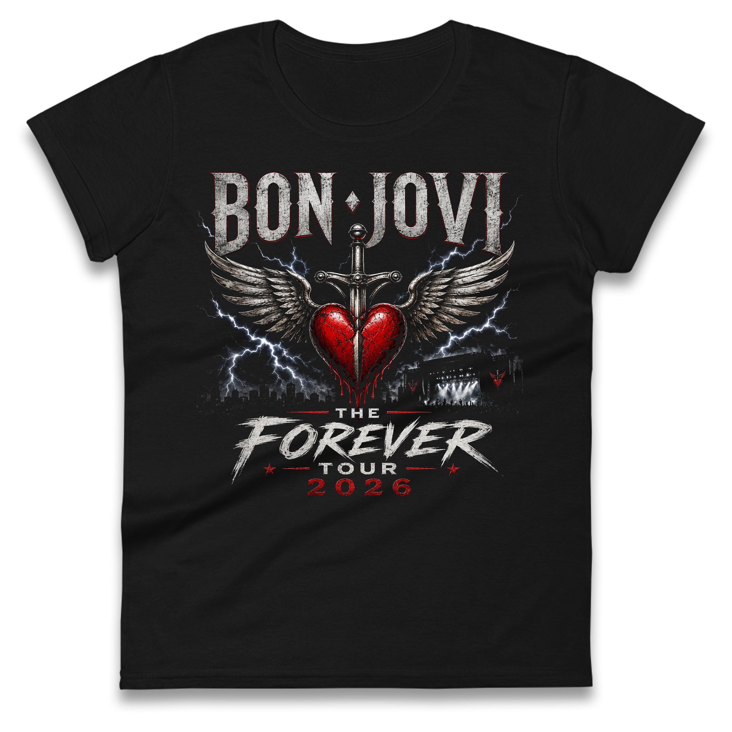 Bonjovi The Forever Tour 2026 Ladies T Shirt 