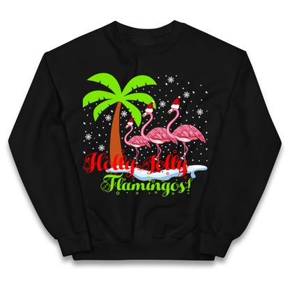Holly Jolly Flamingos Christmas Kids Jumper