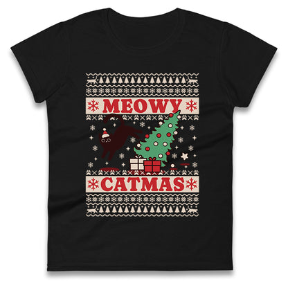 Christmas Cat Ladies T Shirt