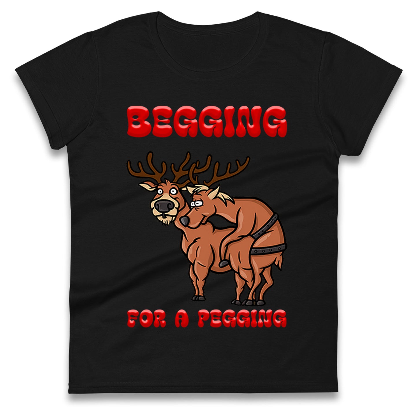 Deer Christmas Ladies T Shirt