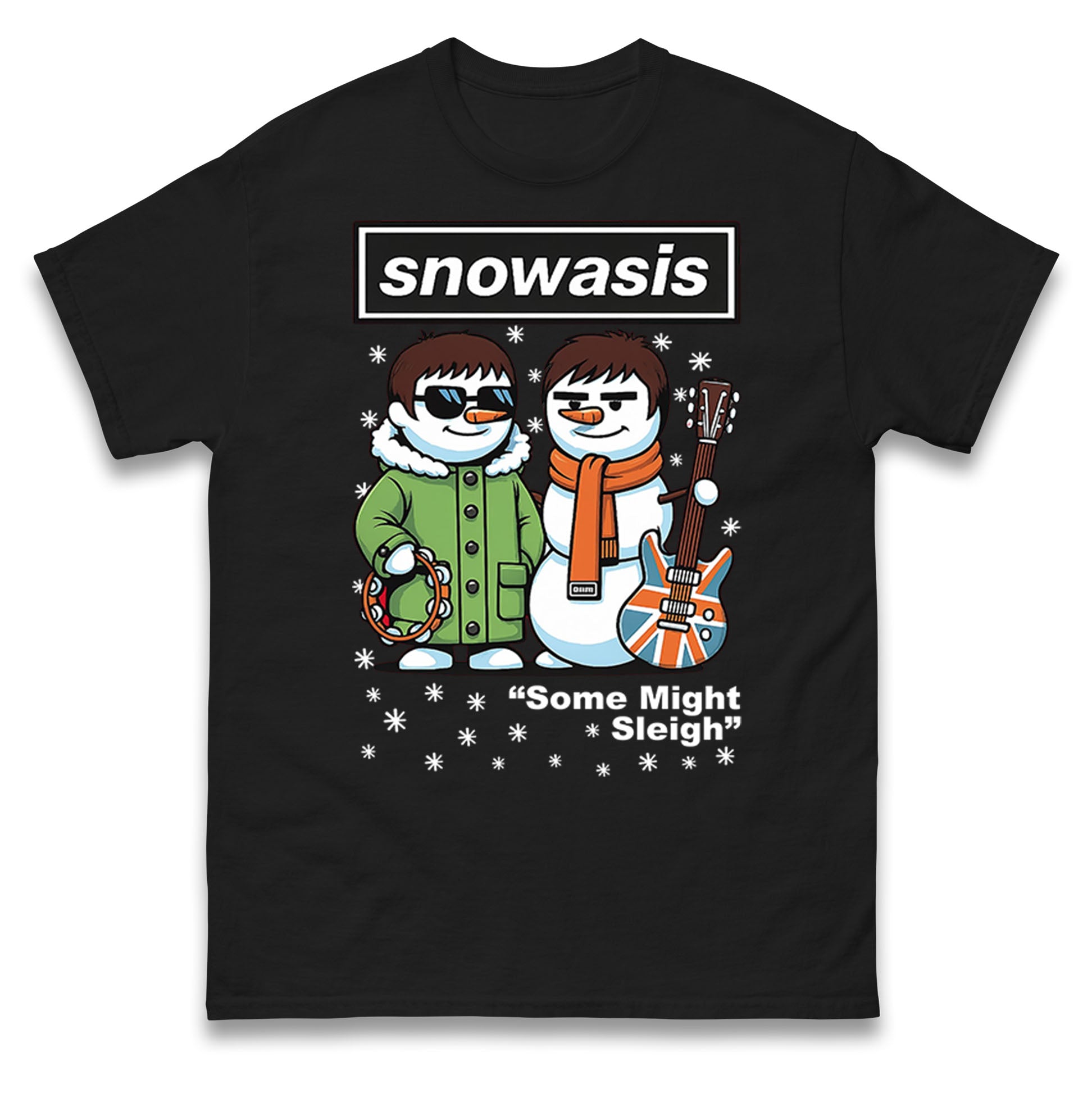 Funny Snowasis Might Sleigh Xmas Music Band  T Shirt