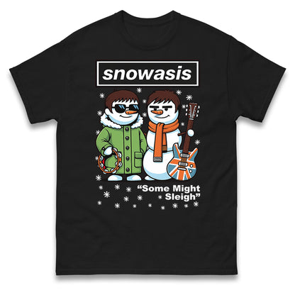 Funny Snowasis Might Sleigh Xmas Music Band  T Shirt
