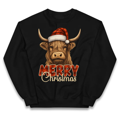 Highland Cow Christmas Kids Jumper