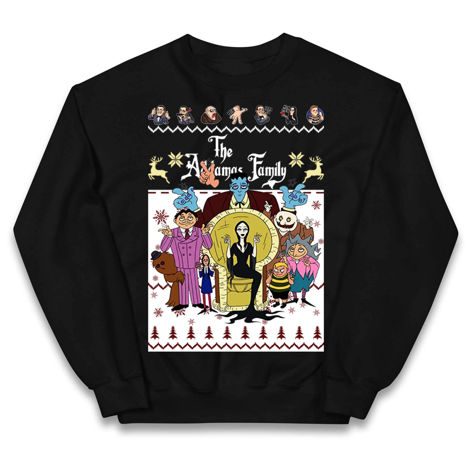 Scary Addams Christmas Kids Jumper