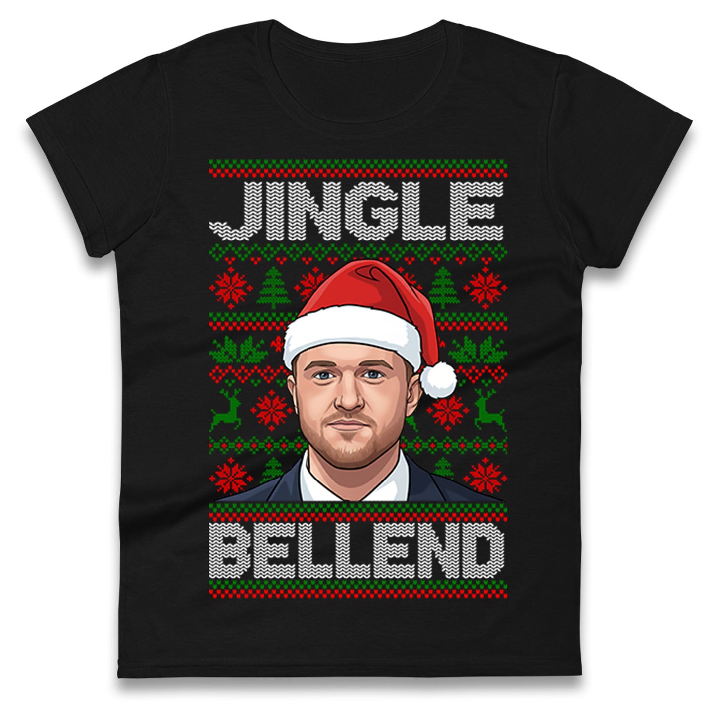 Tommy Robinson Jingle Bell End Christmas Ladies Shirt
