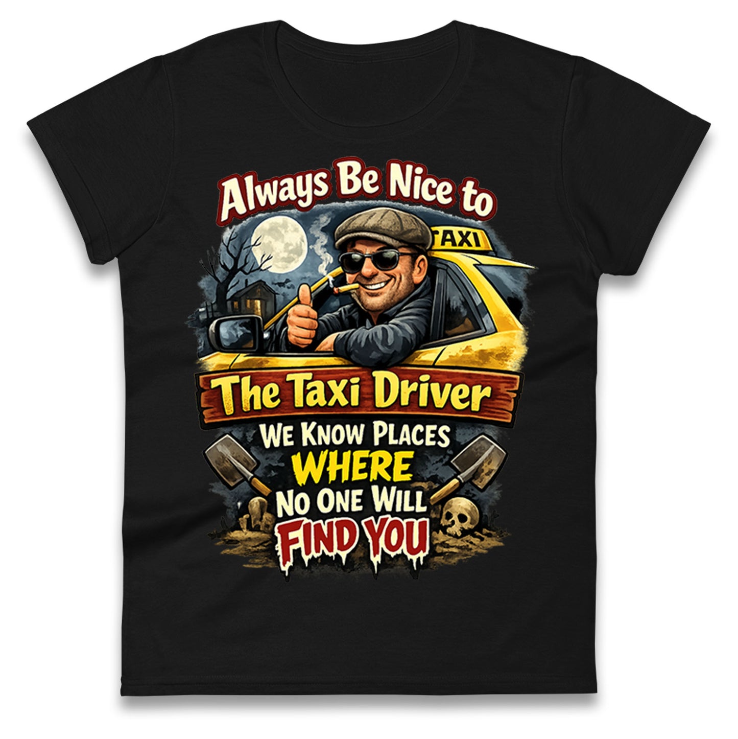 Taxi Driver Ladies T Shirt