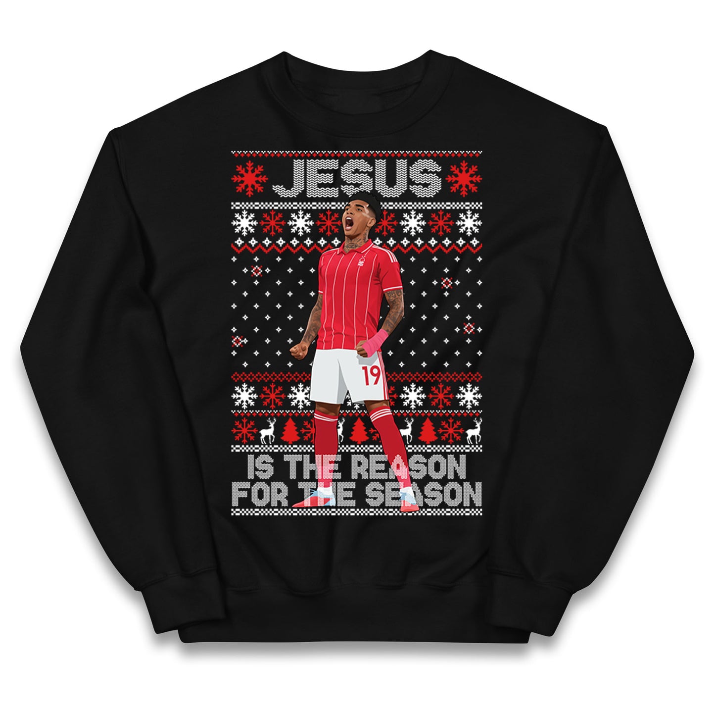 Nottm Forest FC Christmas Kids Jumper