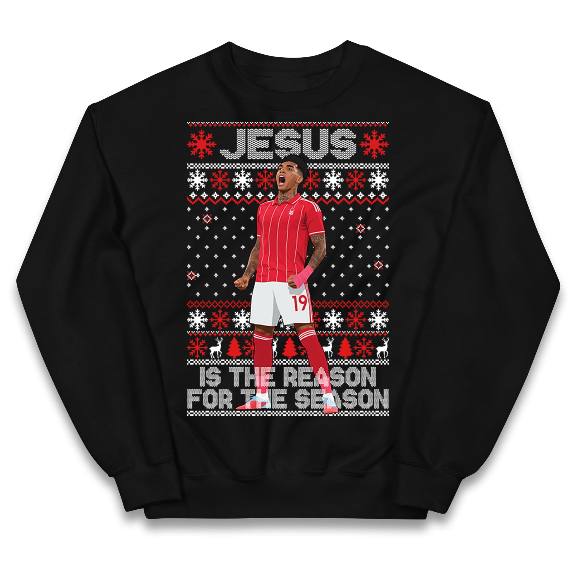 Nottm Forest FC Christmas Kids Jumper