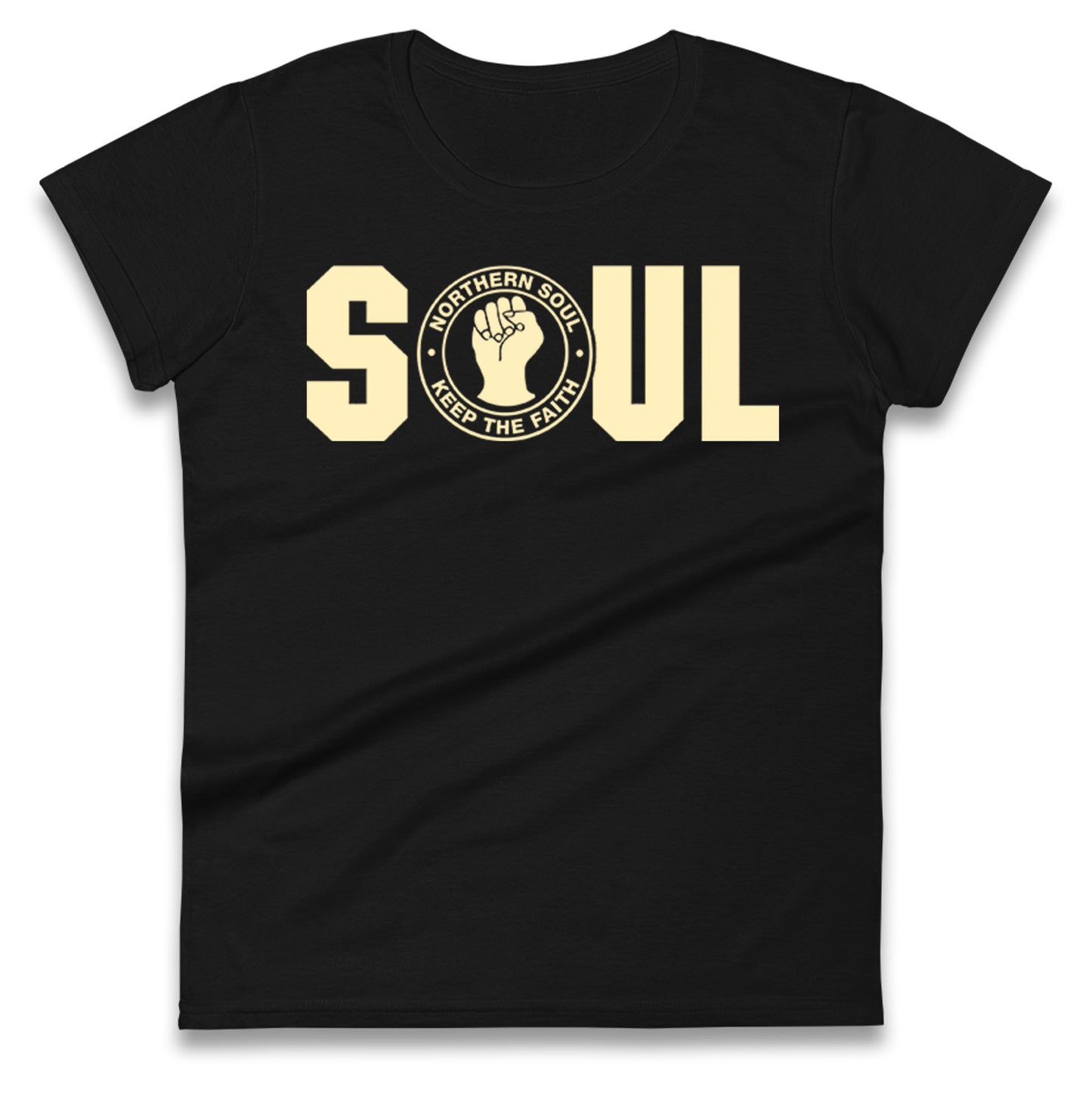 Northern Soul Keep The Faith Logo Ladies T Shirt 
