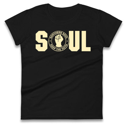 Northern Soul Keep The Faith Logo Ladies T Shirt 