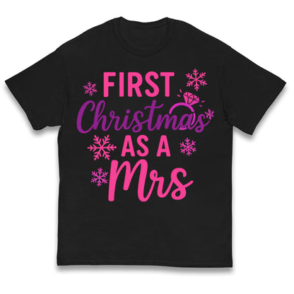 First Christmas As A Mrs Kids T Shirt