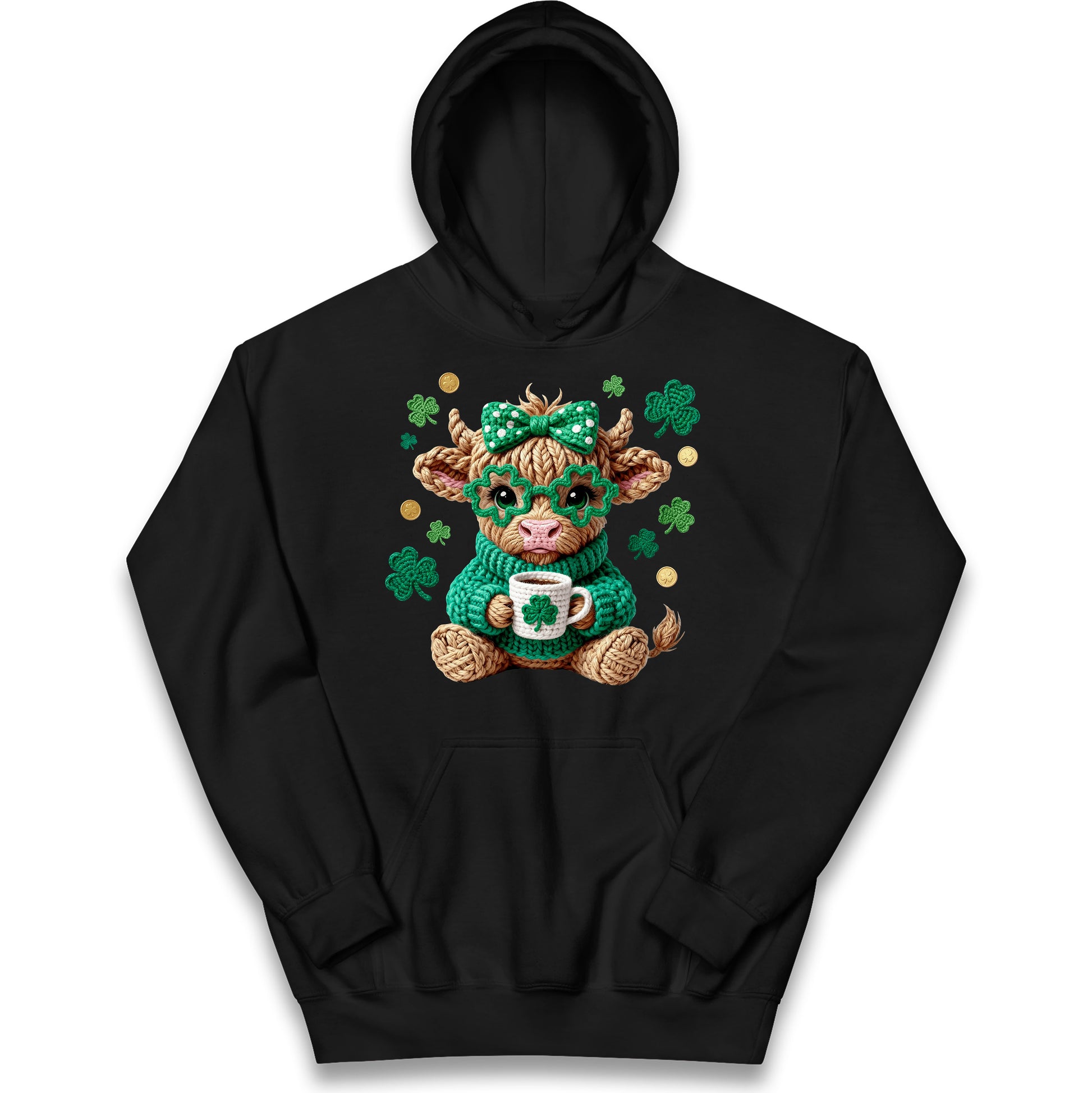 Cute Cow St Patrick Kids Hoodie