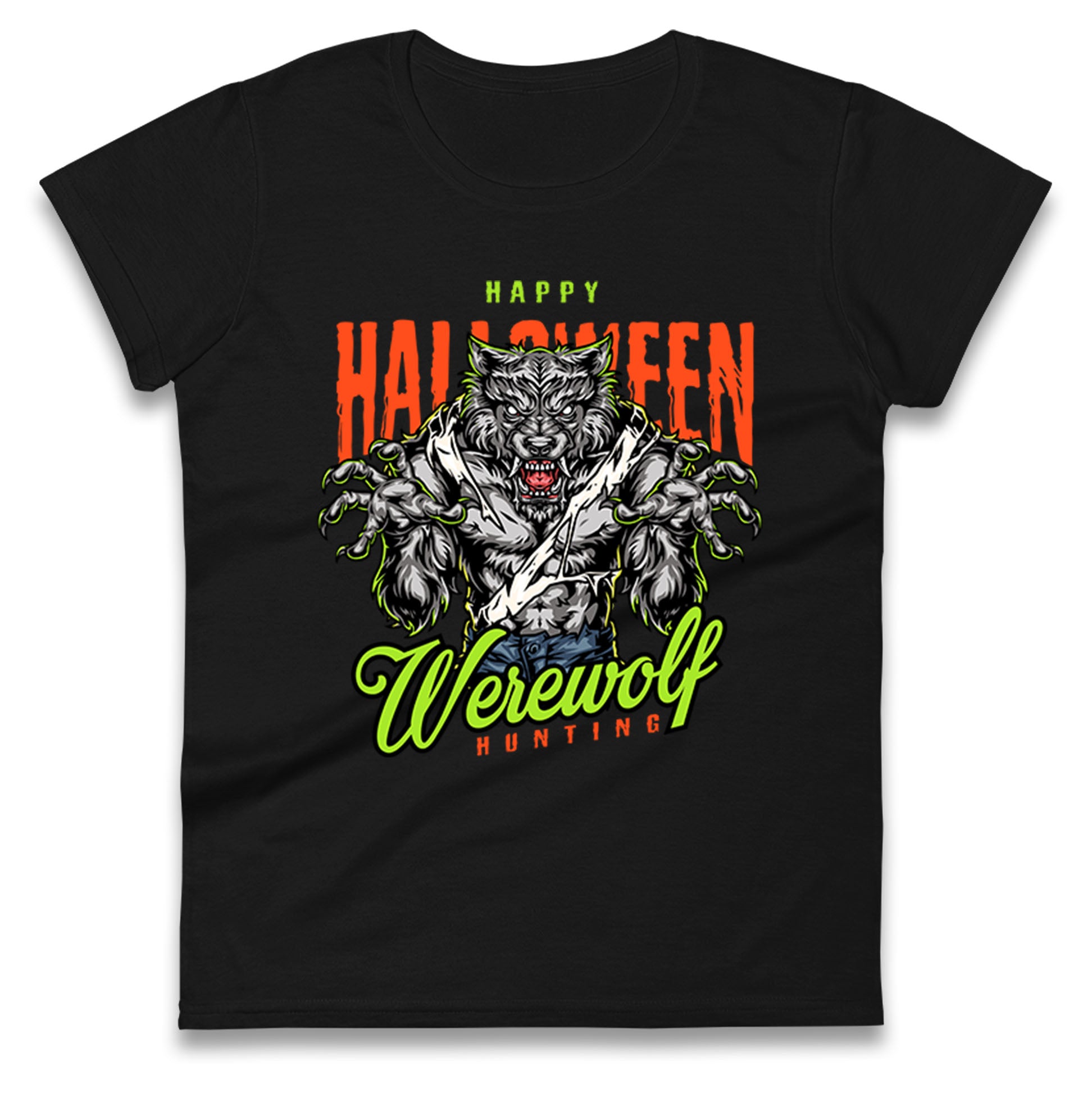Halloween Werewolf Ladies T Shirt