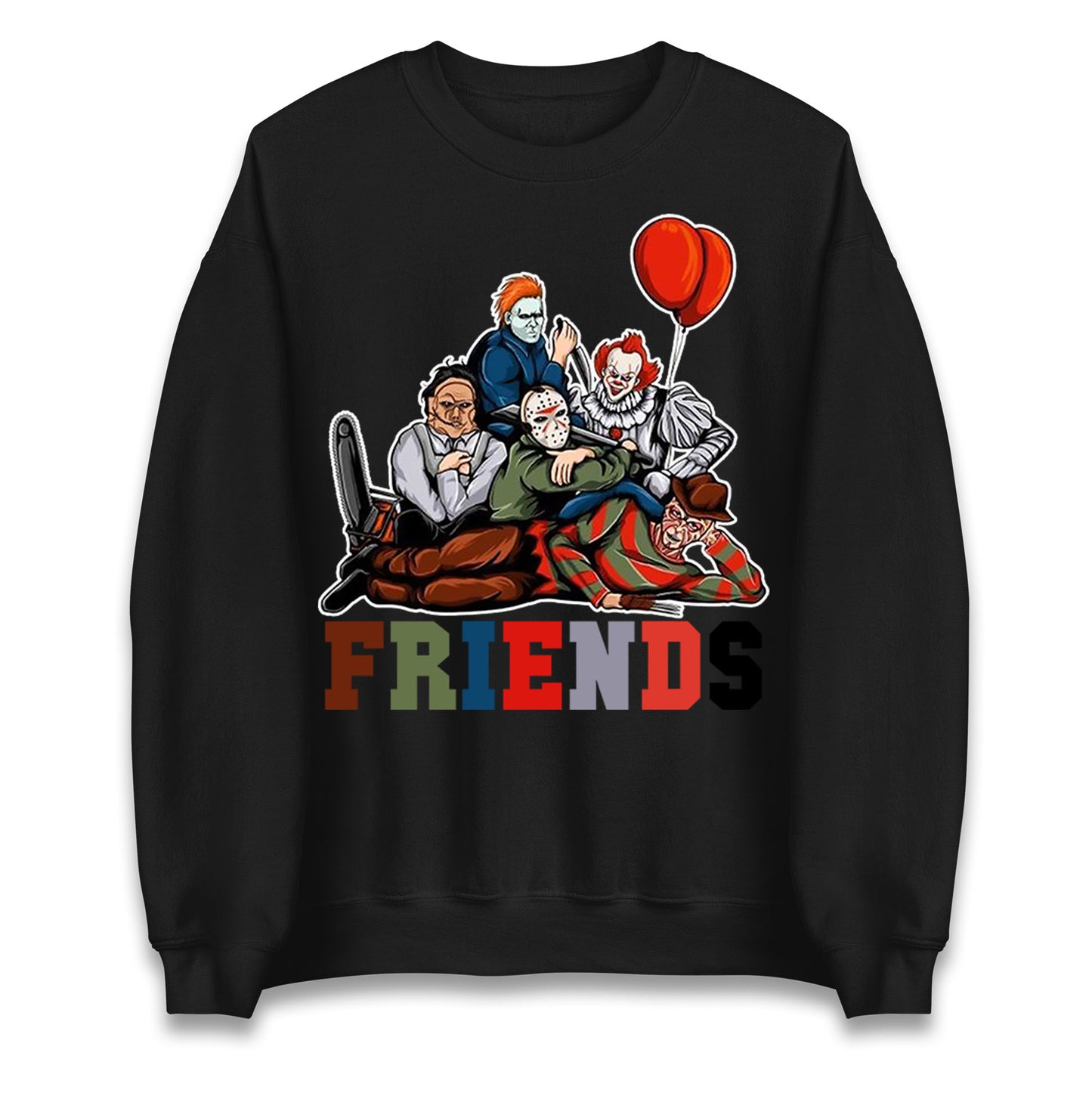 Horror Vintage Characters Friends Halloween Sweatshirt
