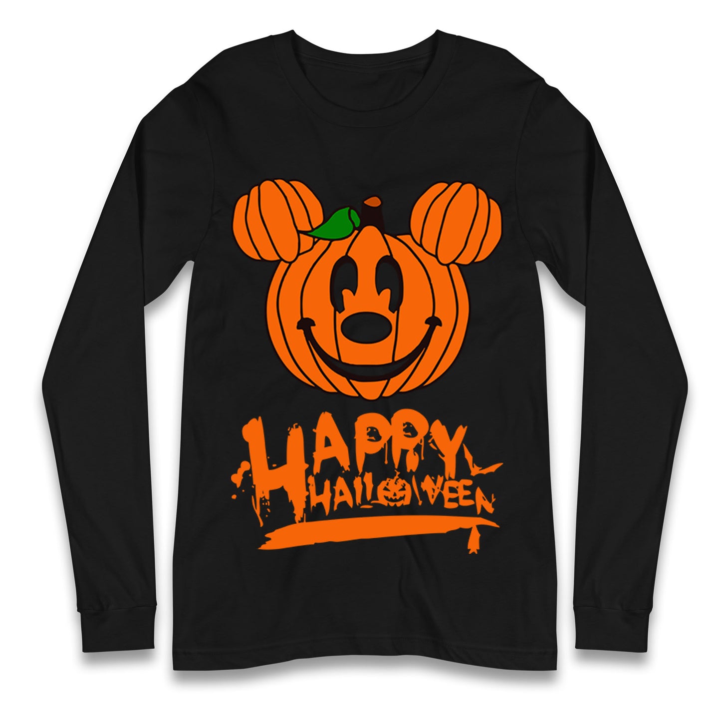 Mickey Mouse Pumpkin Happy Halloween Long Sleeve T Shirt