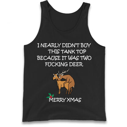 fucking deer christmas tank top