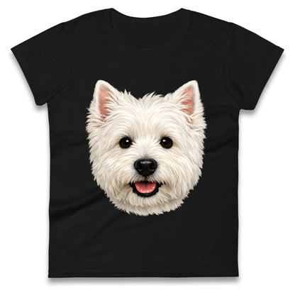 West Highland White Terrier Dog Face Ladies T Shirt