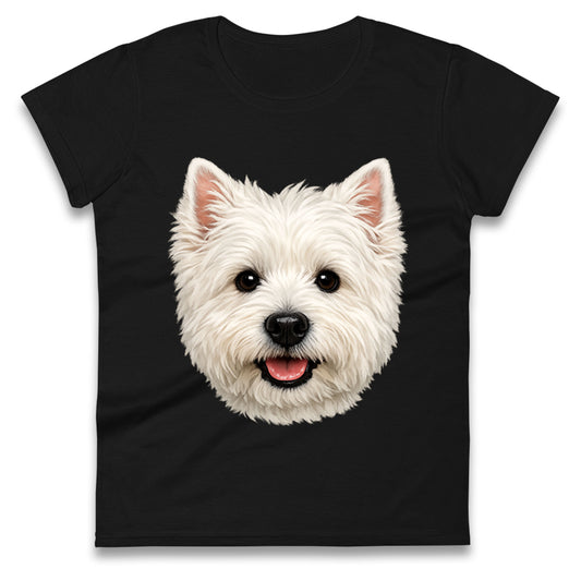 West Highland White Terrier Dog Face Ladies T Shirt