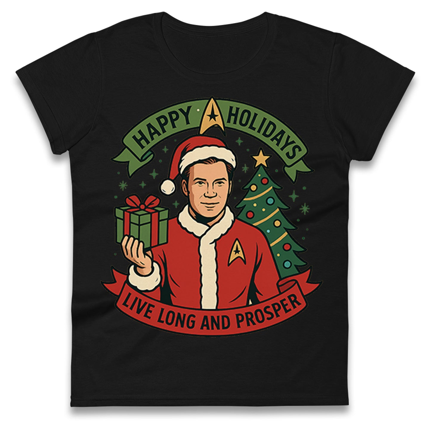 Star Trek Christmas Ladies T Shirt