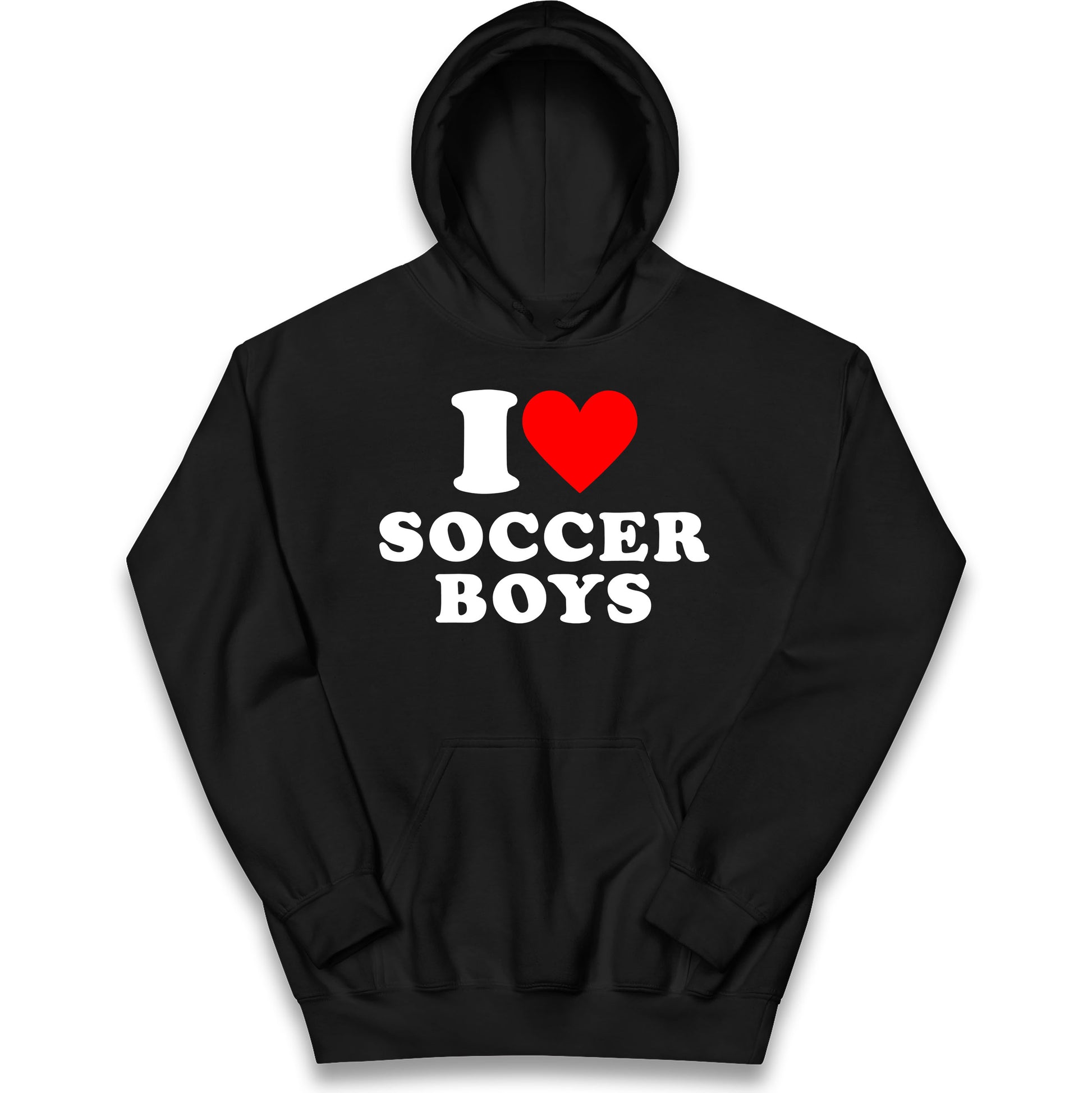 I Love Soccer Boys Kids Hoodie