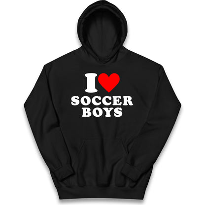 I Love Soccer Boys Kids Hoodie