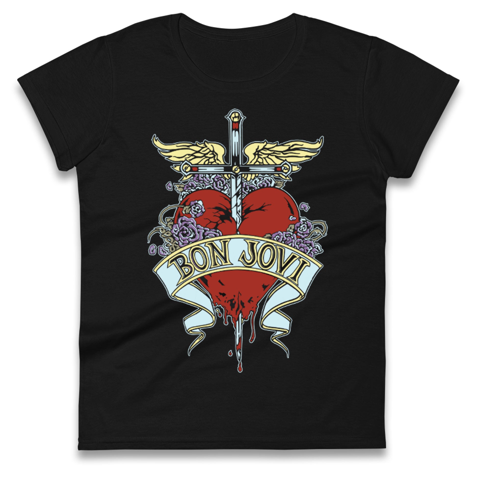 Bon Jovi Rock Band Ladies T Shirt