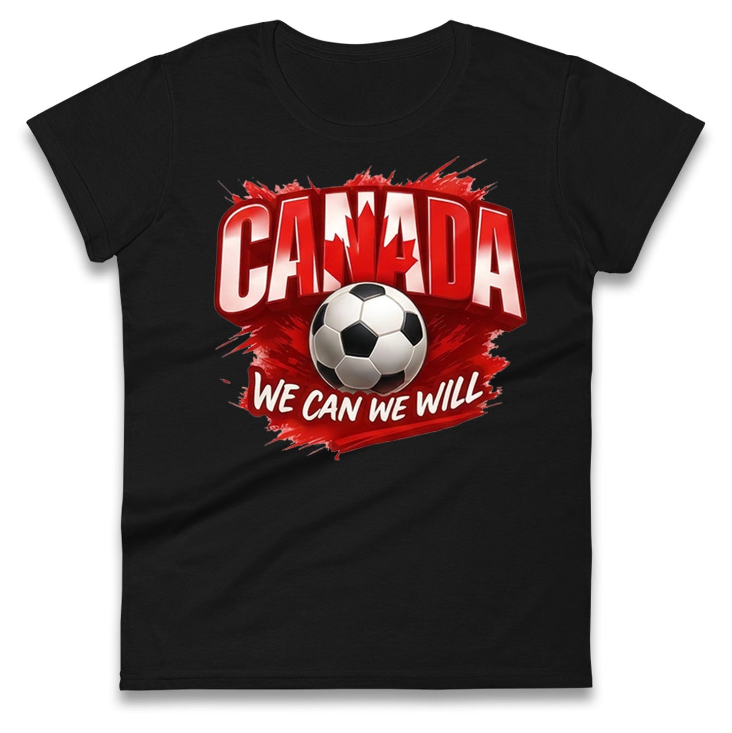 Canada Retro World Cup Ladies T Shirt