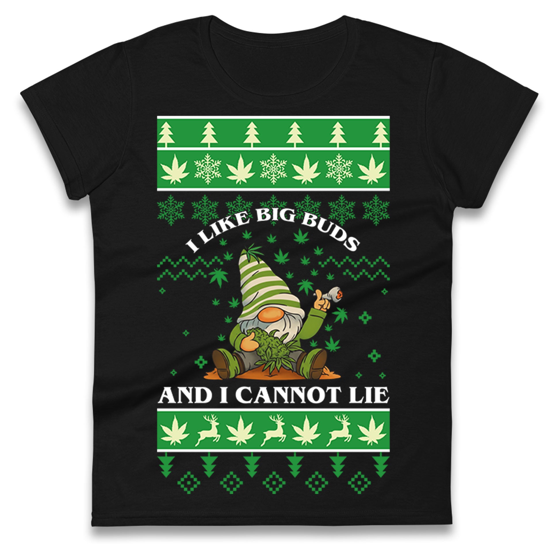 Cannabis Christmas Ladies T Shirt